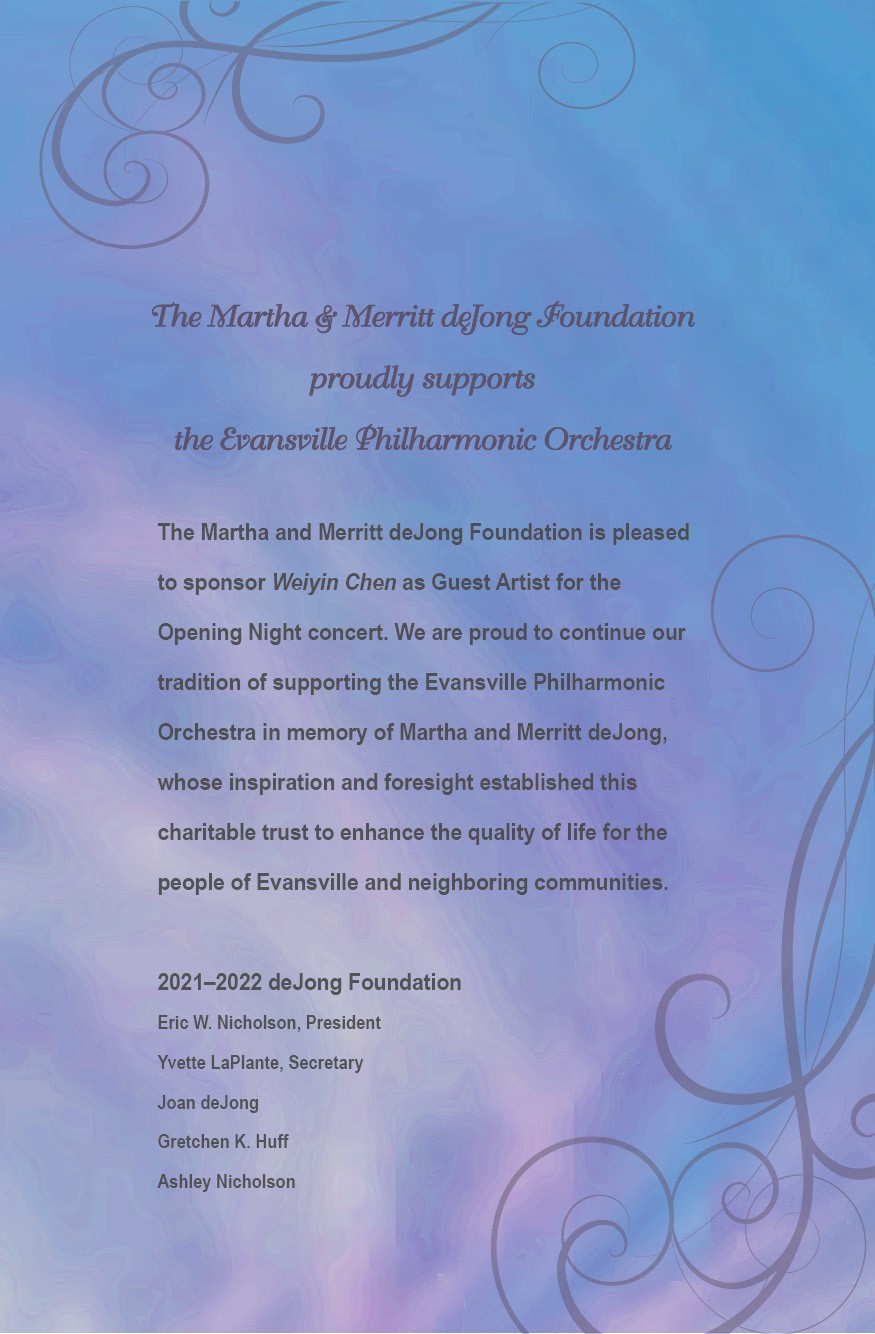 Martha & Merritt deJong Foundation Sponsor Ad